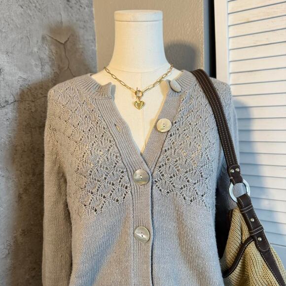 Kim Roger’s Grey Knit Button Up Cardigan - Picture 4 of 7